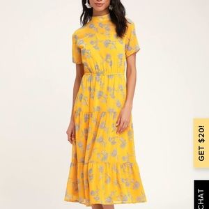 Lulus yellow floral dress
